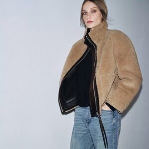 NWT Zara Faux Shearling double-faced Jacket